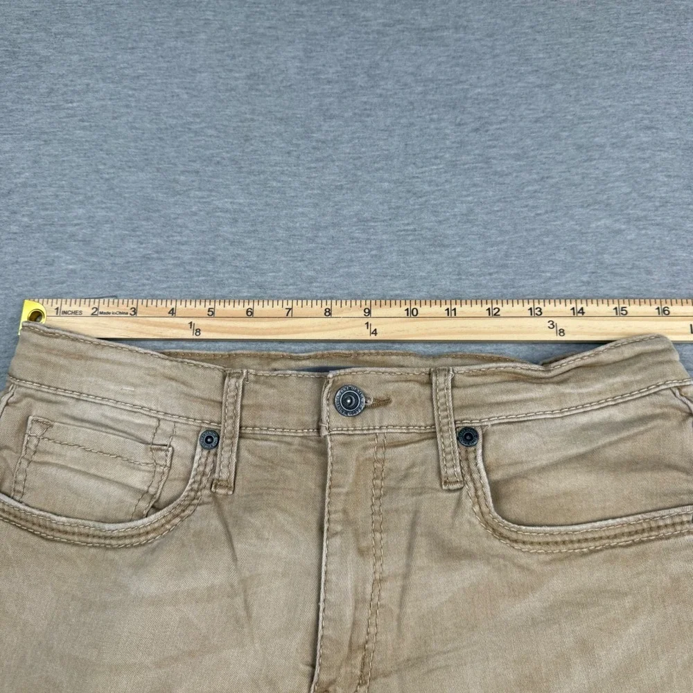 BKE Casuals Jake Straight Jeans Mens 33R Tan Khaki Stretch Pants FPS6634R